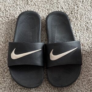 Nike Black and White Slide Sandals